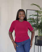 Maroon Lightweight Vest with Midi Sleeve