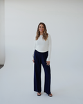 Navy Blue Straight Leg Resort Pants
