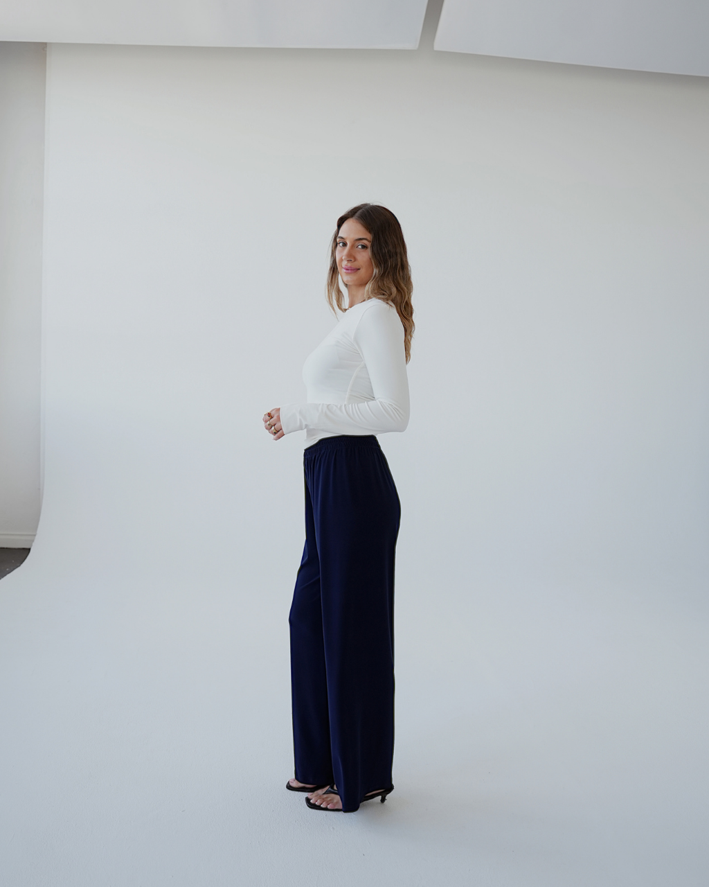 Navy Blue Straight Leg Resort Pants