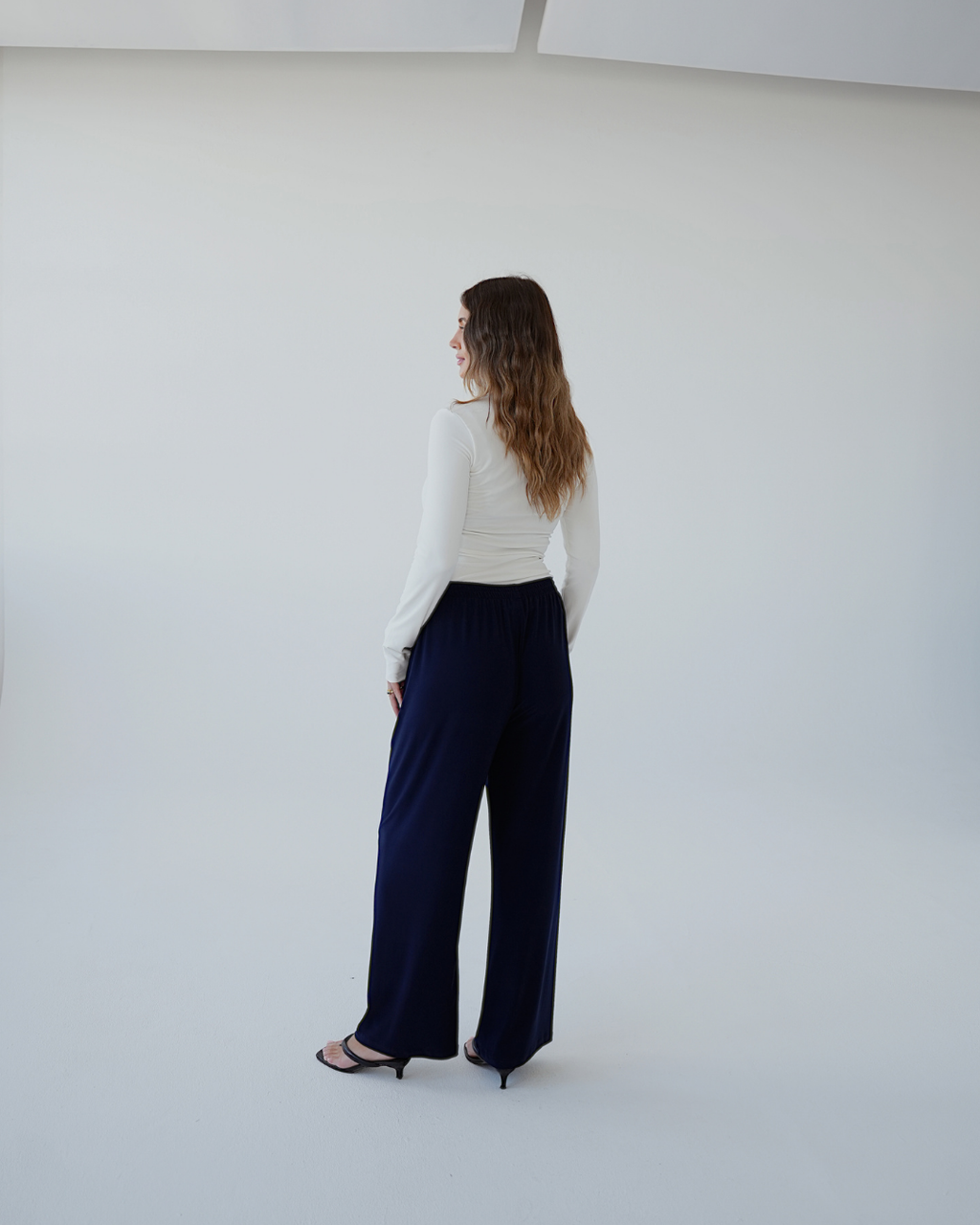 Navy Blue Straight Leg Resort Pants