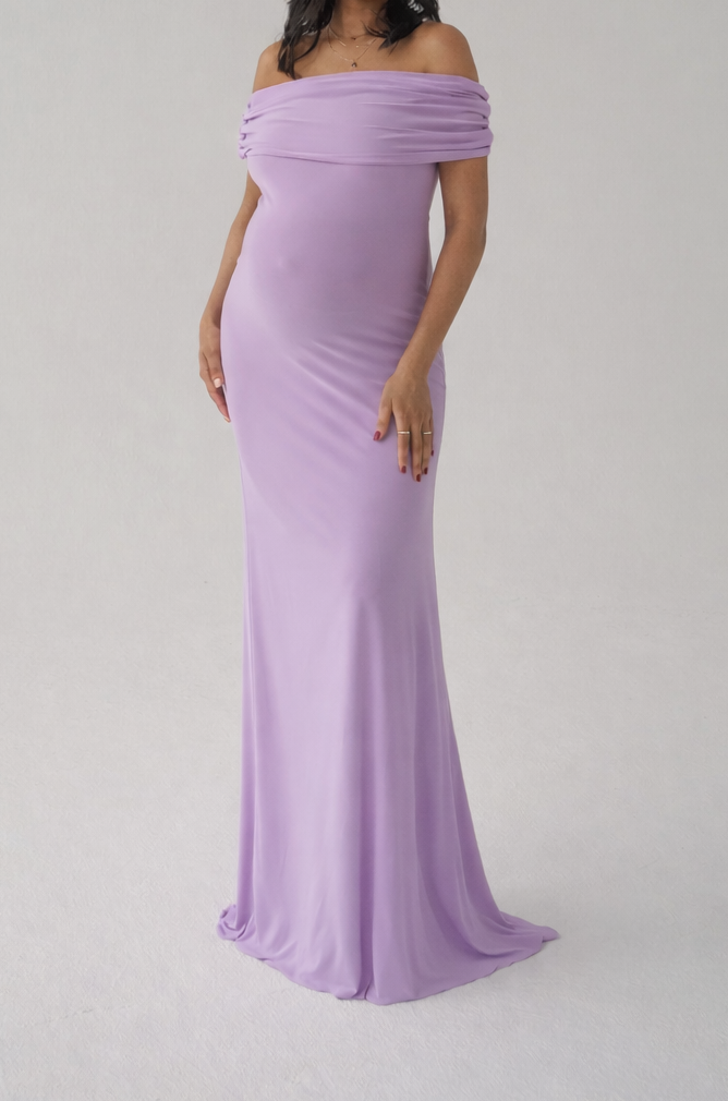 M | 160cm Lilac Bardot Sculpted Dress