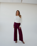 Dark Maroon Straight Leg Resort Pants