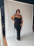 S | Tall Black Bow Tie Evening Dress