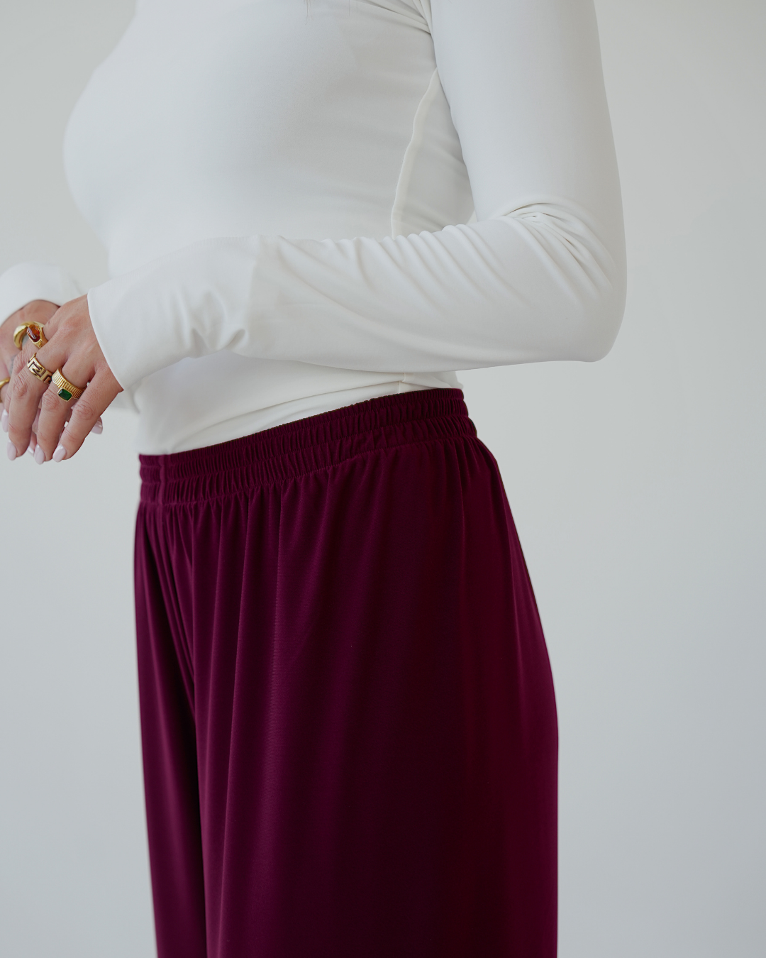 XS | 100cm Long Dark Maroon Straight Leg Resort Pants