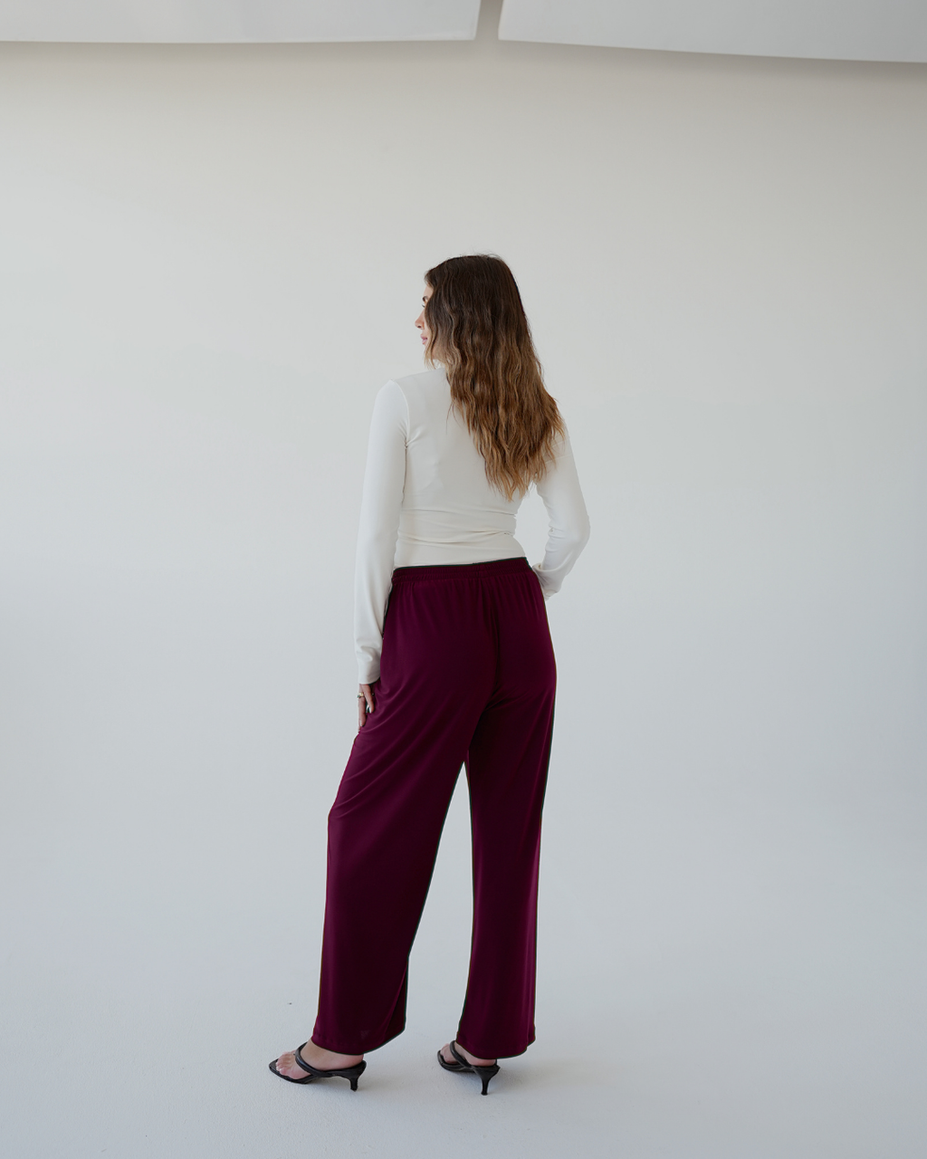 Dark Maroon Straight Leg Resort Pants