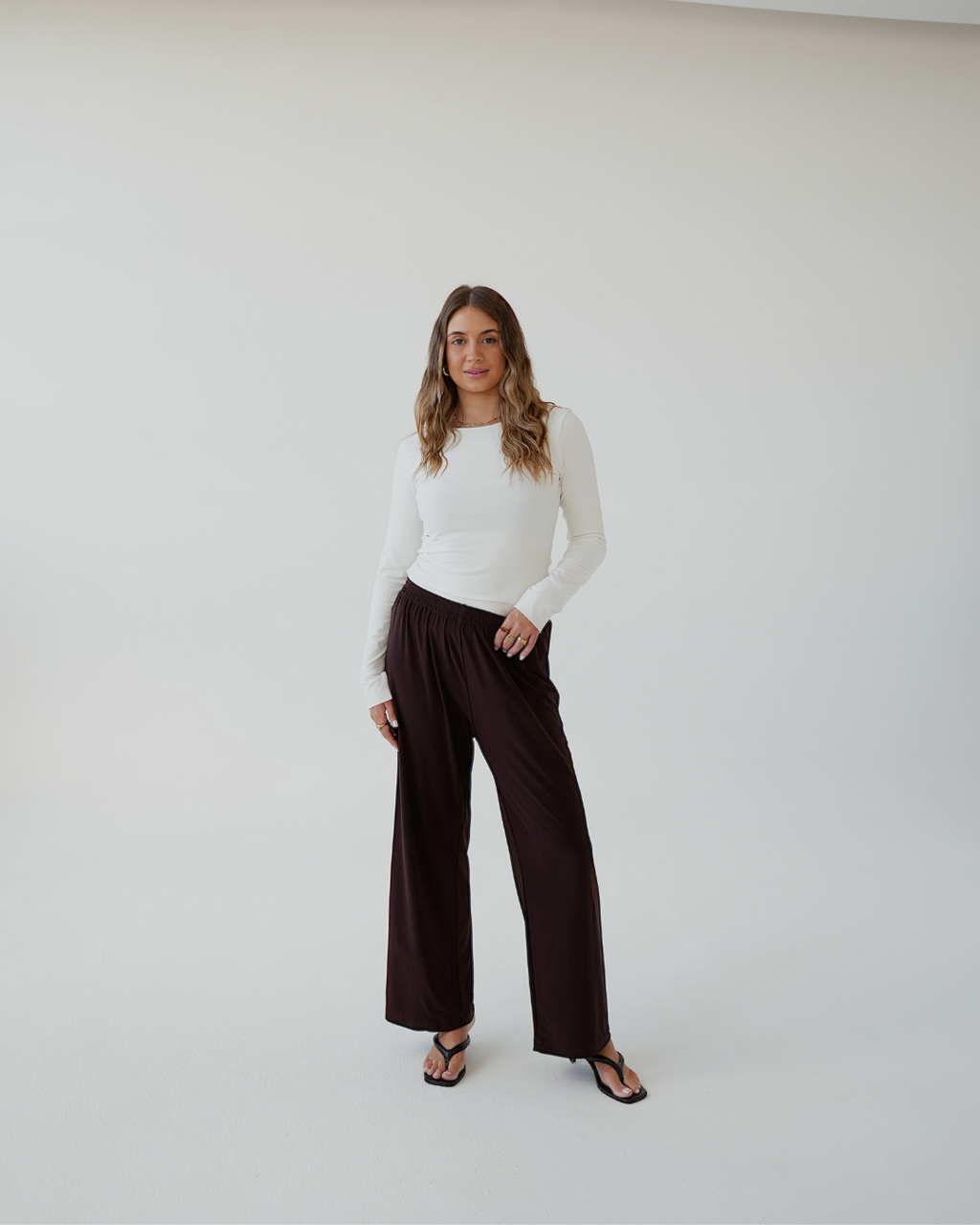 Chocolate Brown Straight Leg Resort Pants