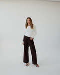 Chocolate Brown Straight Leg Resort Pants