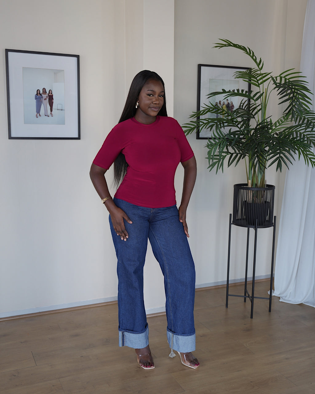 Maroon Lightweight Vest with Midi Sleeve