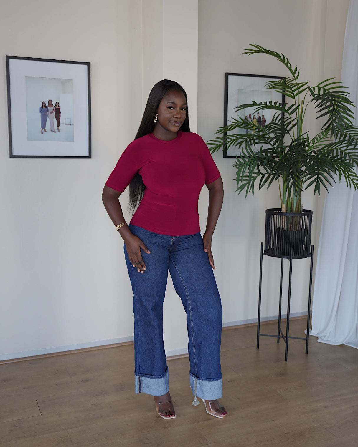 Maroon Lightweight Vest with Midi Sleeve