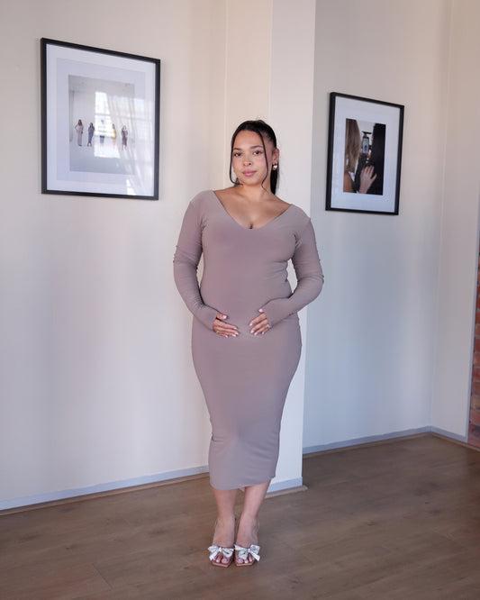 Mocha Boss Babe Dress