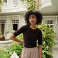 Chocolate Brown T-shirt with Midi Sleeve