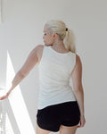 Cream Sleeveless Boat Neck Vest