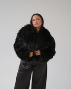 Black Luxe Faux Fur Coat