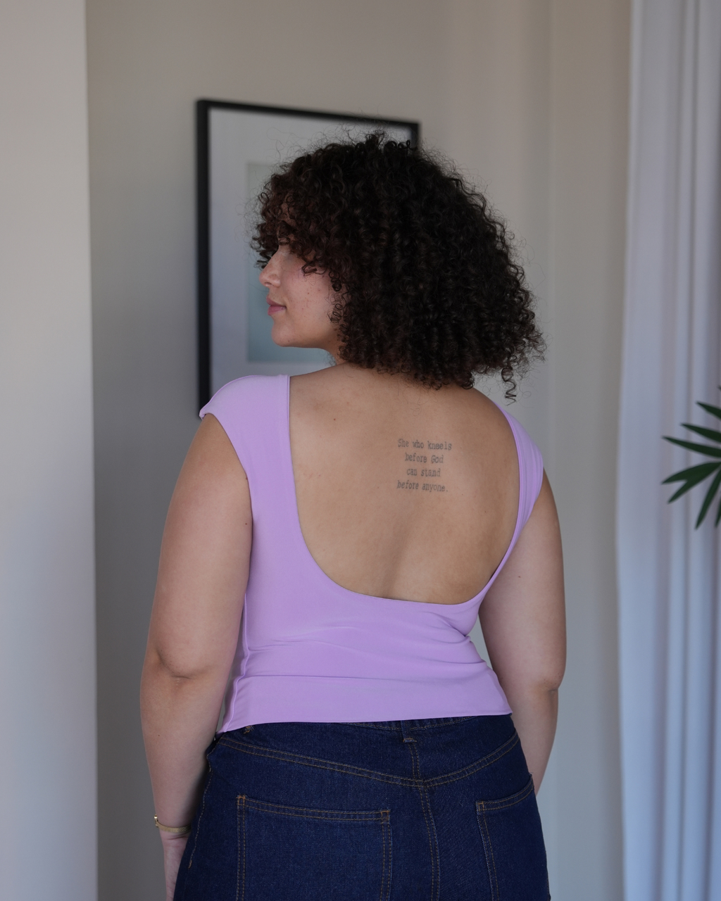 S | Lilac Low Back Top