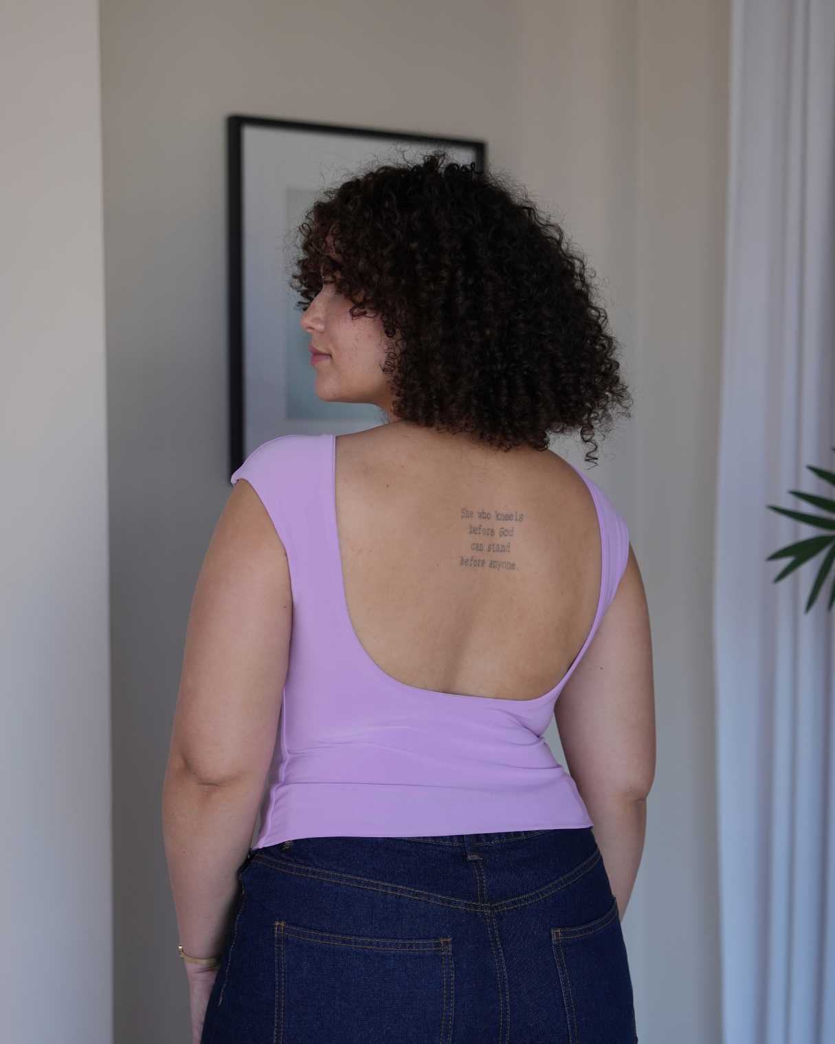 S | Lilac Low Back Top