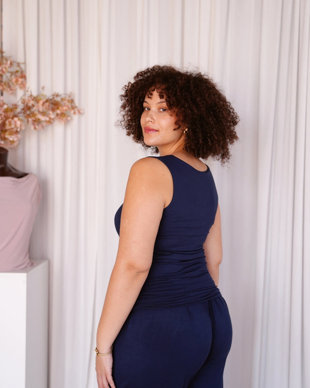 Navy Blue Super Soft Sleep Tank Top