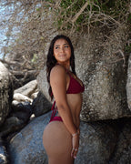 Maroon Triangle Scrunch Top