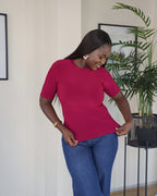 Maroon Lightweight Vest with Midi Sleeve