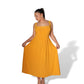 Mustard Tank-Style Drop Waist Midi Dress