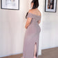 Mocha Off-shoulder Bardot Sculpted Dress