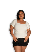 Cream Square Neck T-shirt