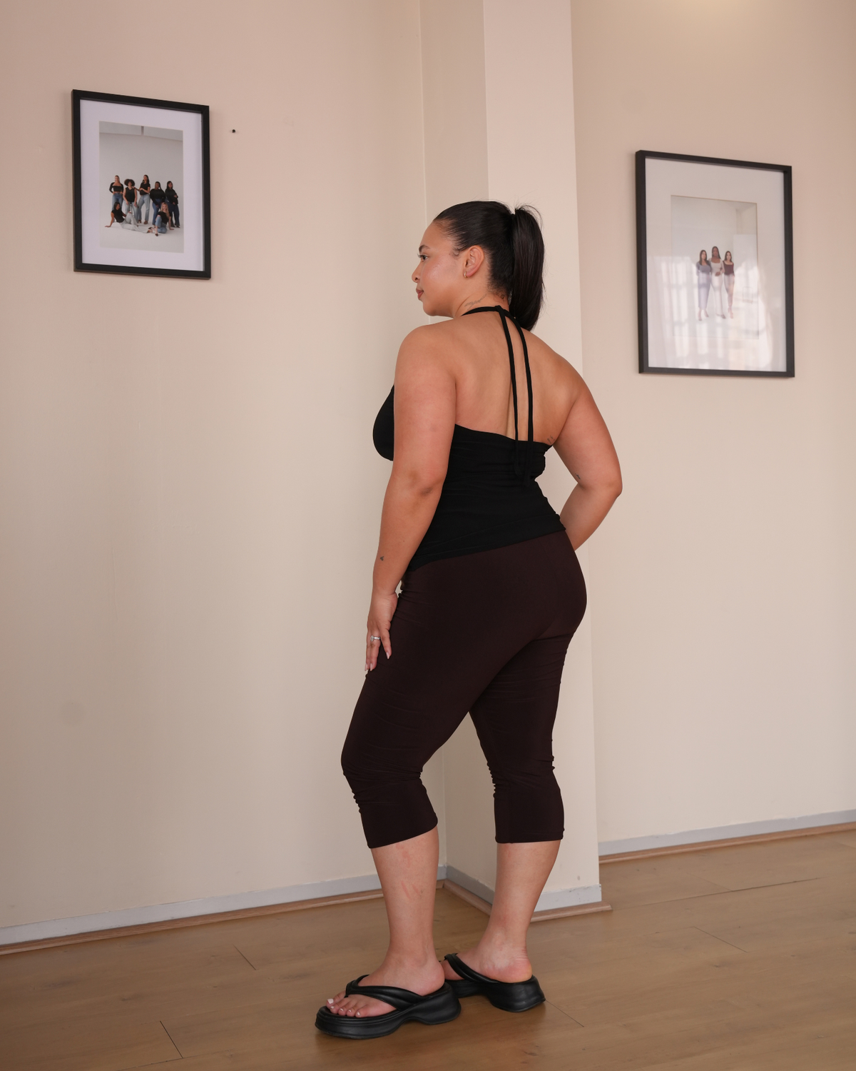 Black String Halter Neck Top