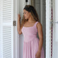 Baby Pink Tank-Style Drop Waist Midi Dress