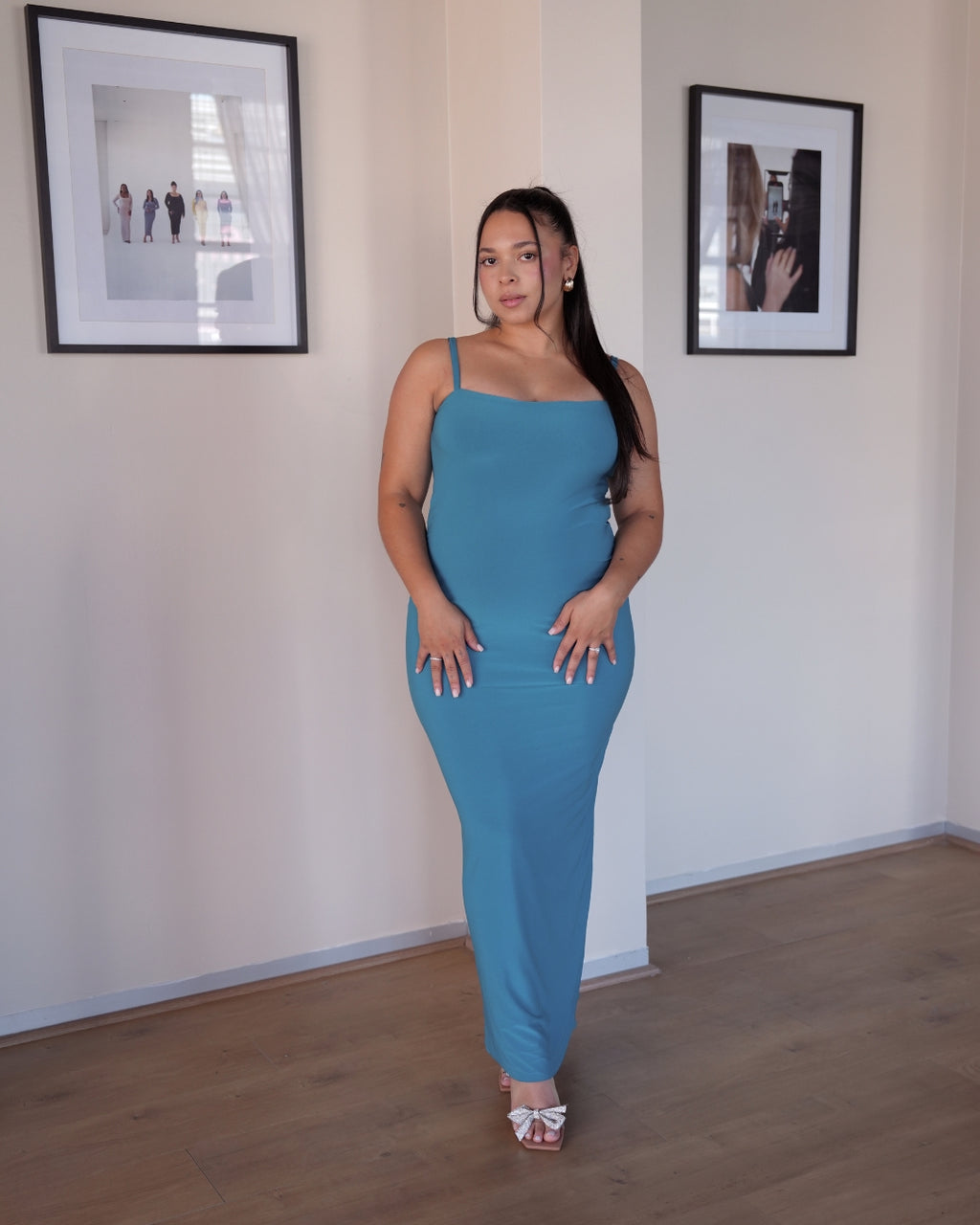 Teal Sculpted Dress