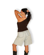 Chocolate Brown One Shoulder Top