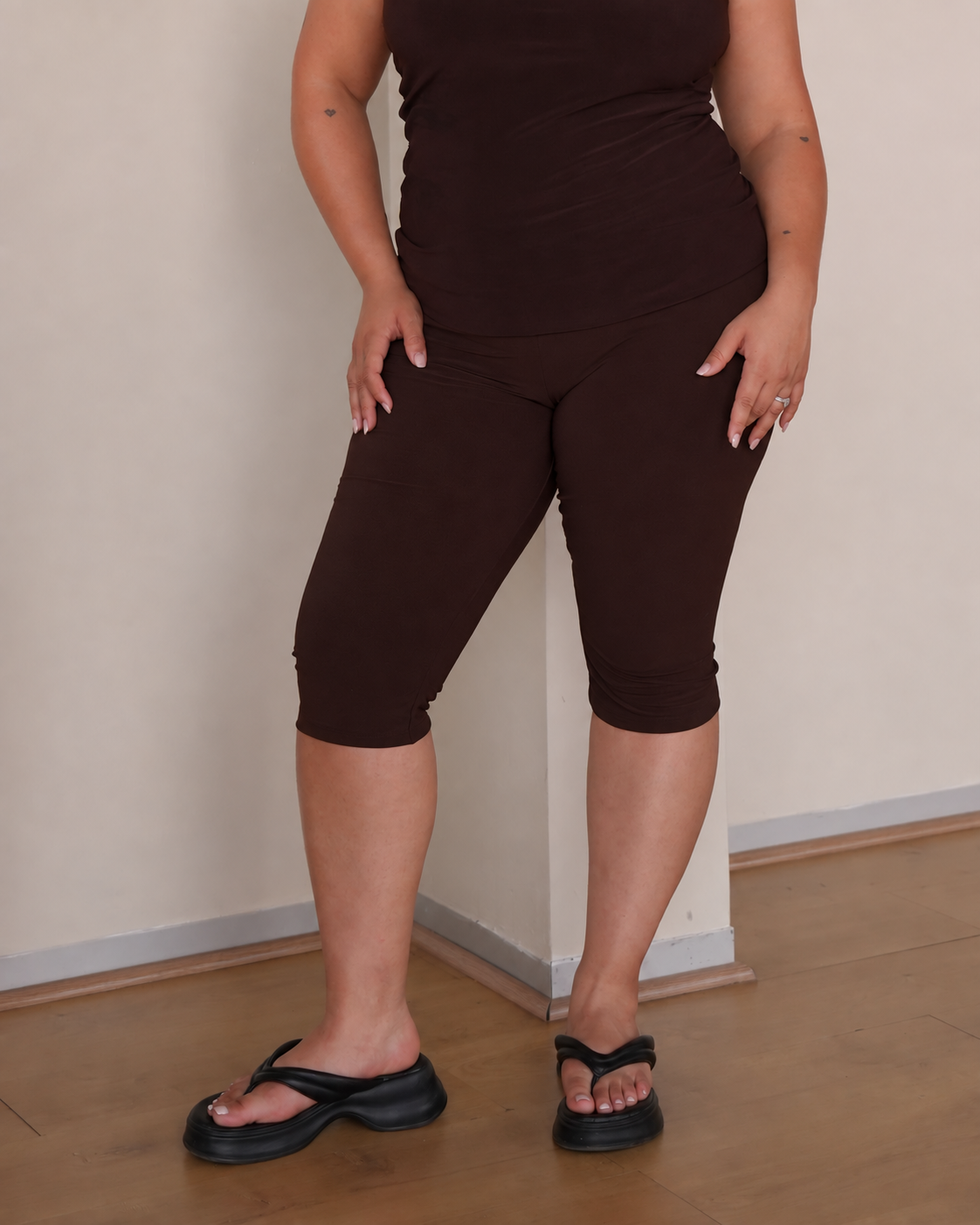 Chocolate Brown Classic Capri Pants