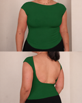 XS | Deep Green Low Back Top