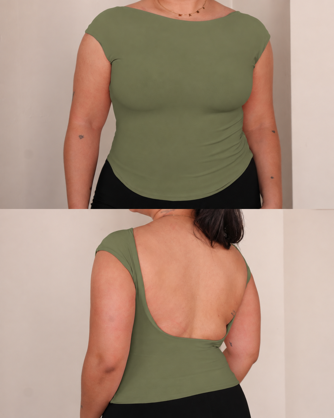 S | Sage Low Back Top