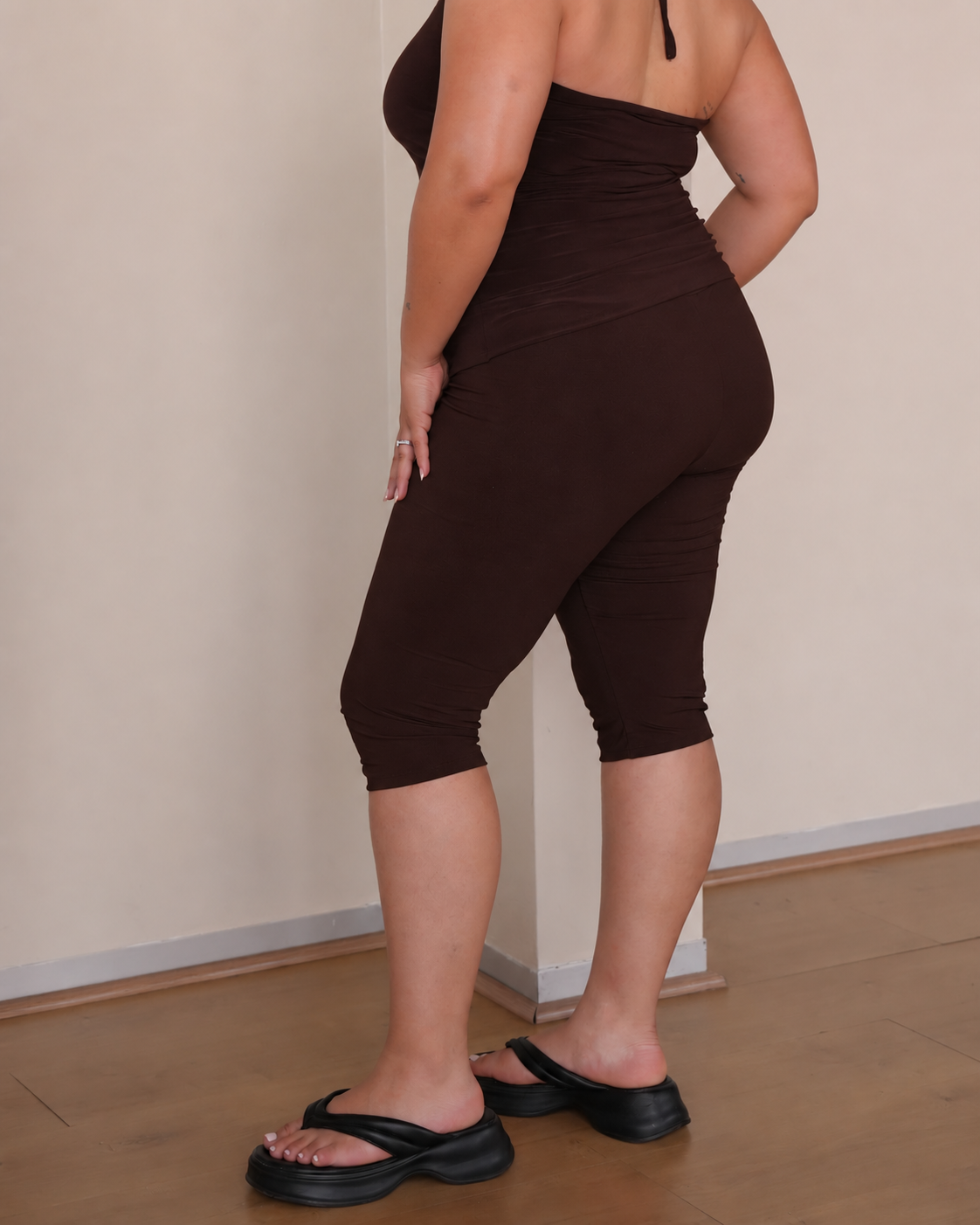Chocolate Brown Classic Capri Pants