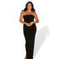 Black Strapless Dress with Keyhole Cut-Out