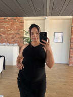 Black Twisted Halter Neck Dress