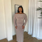 2XL | Cocoa Bardot Sculpted Dress with Long Sleeves
