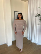 2XL | Cocoa Bardot Sculpted Dress with Long Sleeves