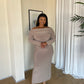 2XL | Cocoa Bardot Sculpted Dress with Long Sleeves
