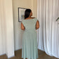 2XL | Mint Cowl Neck Drop Waist Midi Dress