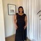 2XL | Black Cowl Neck Drop Waist Midi Dress