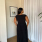 2XL | Black Cowl Neck Drop Waist Midi Dress