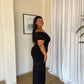 XL | Black Off-shoulder Bardot Sculpted Dress