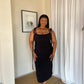 2XL | Black Bow Tie Evening Dress: Short