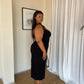 2XL | Black Bow Tie Evening Dress: Short