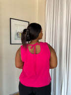 2XL | Magenta Crinkle Sleeveless Top