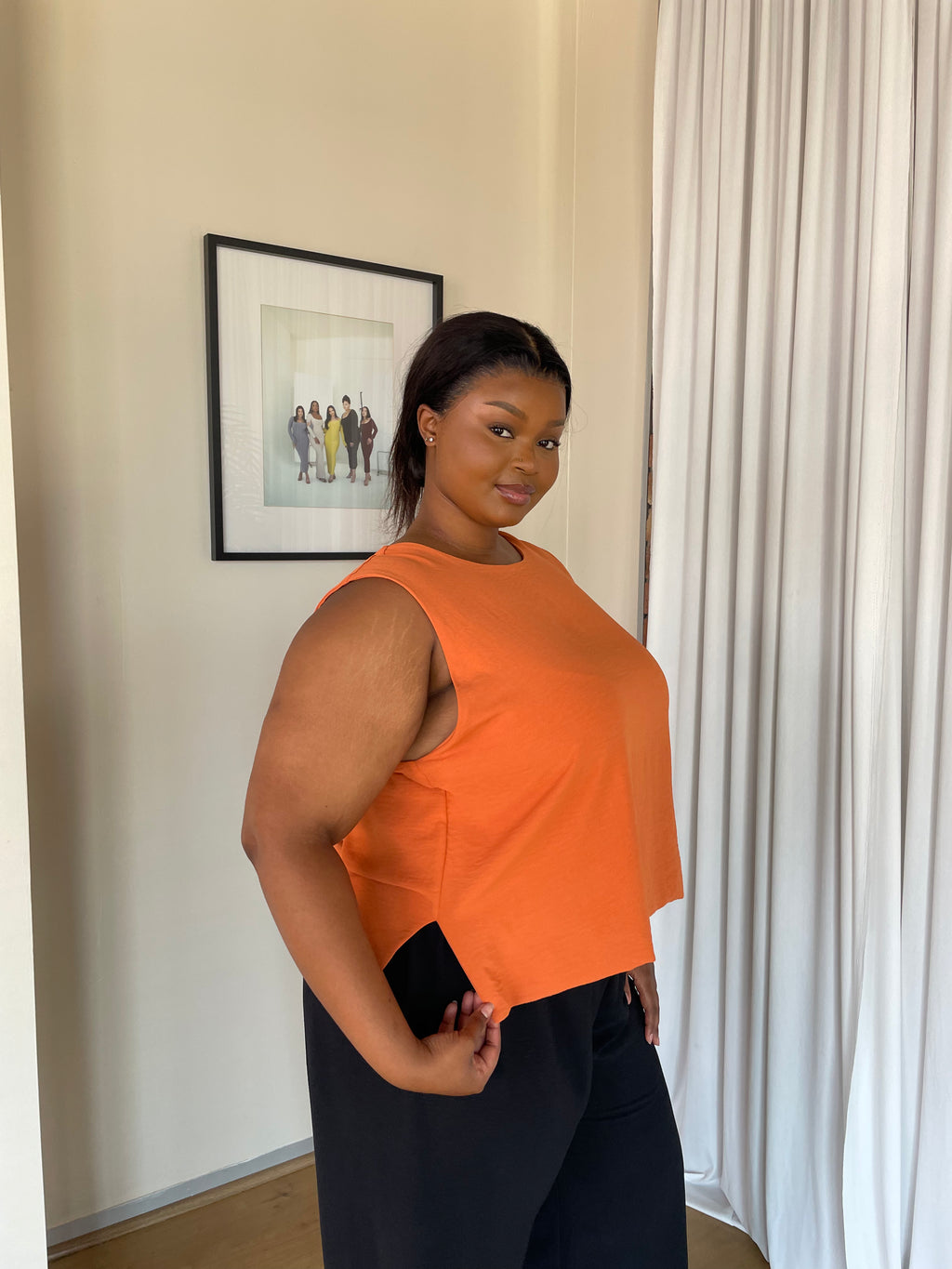 2XL | Rust Crinkle Sleeveless Top
