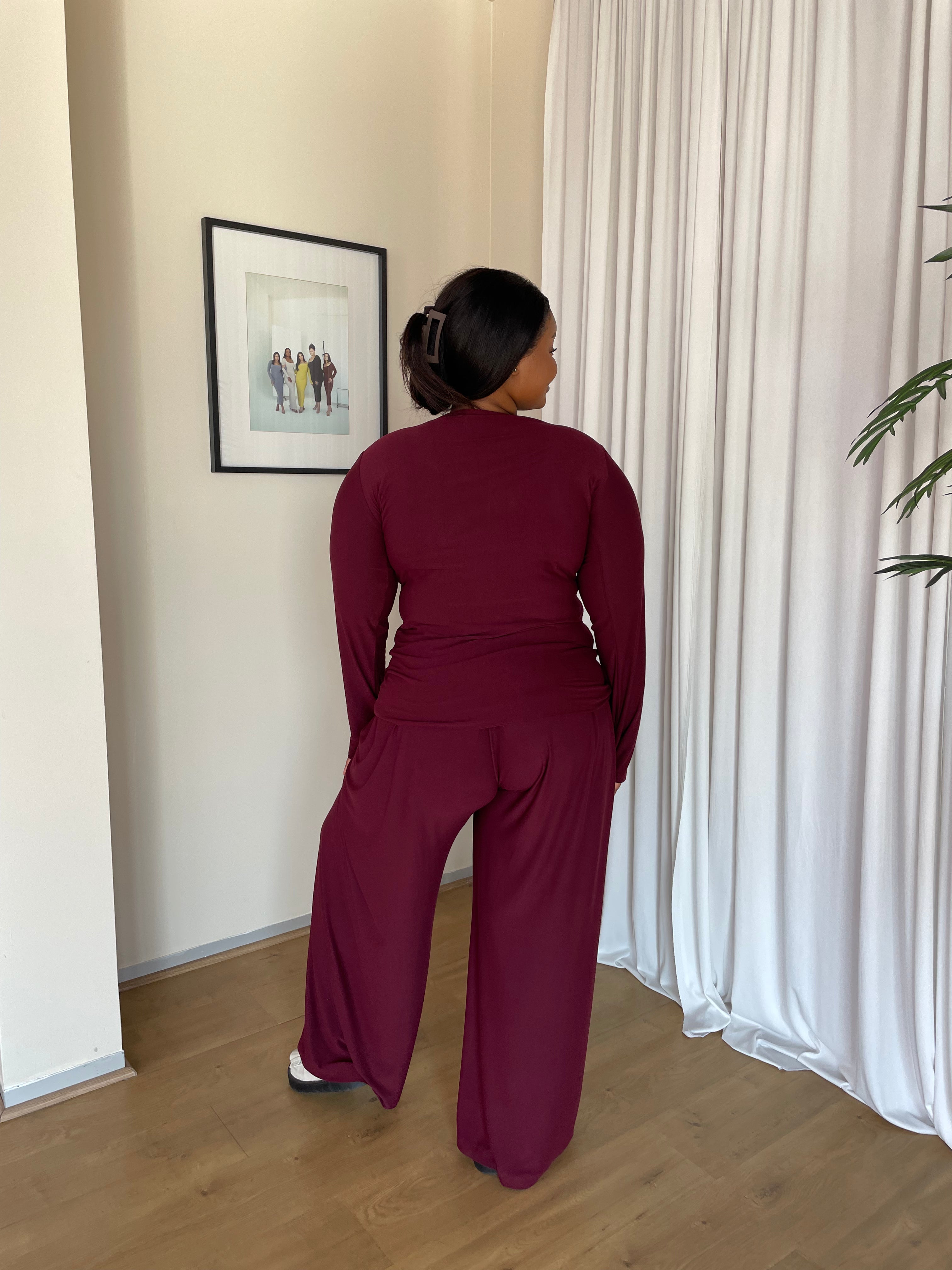 2XL | Dark Maroon Lounge Pants (110cm)