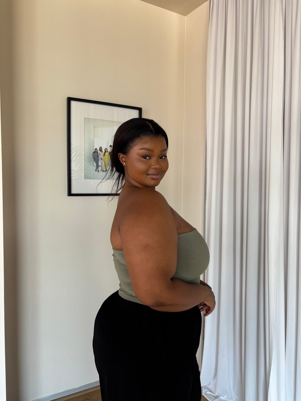 XL | Sage Bandeau Crop Top