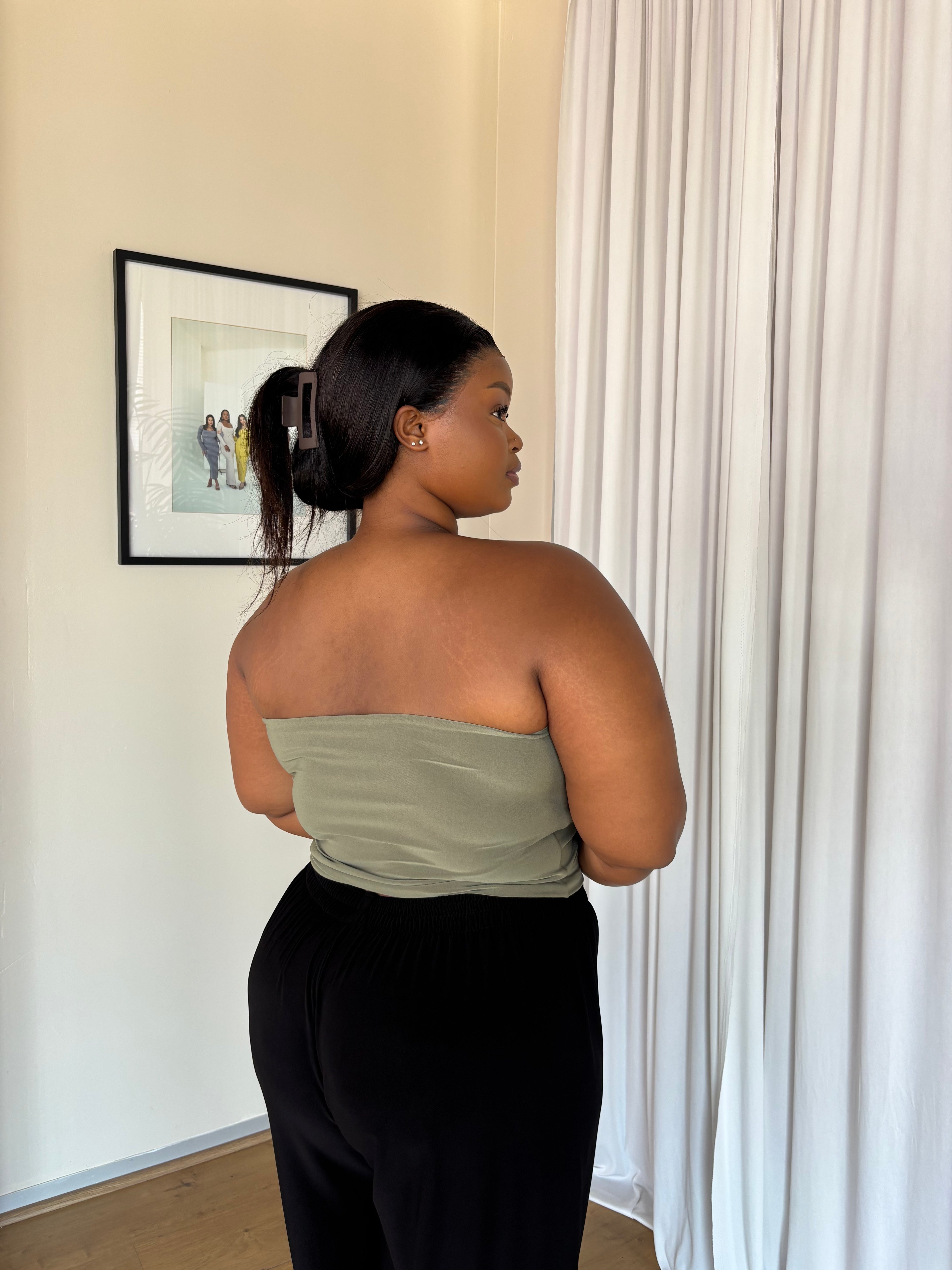 XL | Sage Bandeau Crop Top