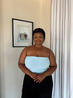 XL | Baby Blue Bandeau Crop Top